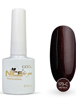 Гель-лак nice for you metalic cool 173-с темно-коричневый 8.5 г