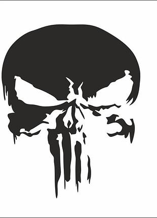 Наклейка на автомобиль каратель 2 (punisher) черный, 45х36см