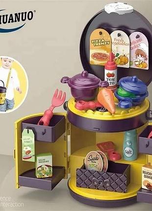 Кухонный набор посуда и продукты в сумке 19u05 чемодан-переноска