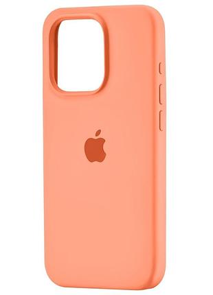 Чохол fiji silicone case для apple iphone 14 plus бампер накладка soft touch з мікрофіброю orange sorbet