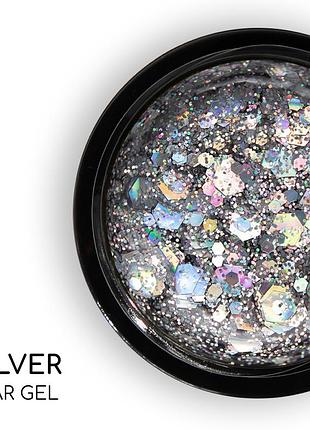 Стар гель nice for you star gel №01 серебристый 5 г