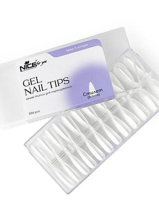 Гелеві типси для нарощування nice for you stiletto gel nail tips 504 шт