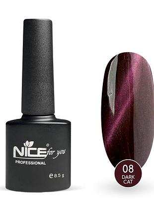 Гель-лак nice for you dark cat №08 вишневый 8.5 г