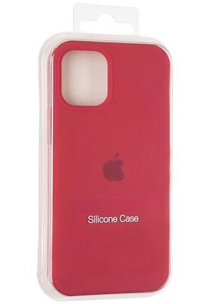 Чехол fiji silicone case для apple iphone 12 mini бампер накладка full soft red raspberry