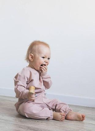 Детский костюм для малыша, свитшот и штанишки, цвет лате, 0–2 года 86