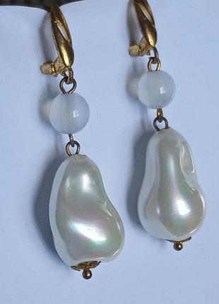 Сережки з перлиною shell pearl