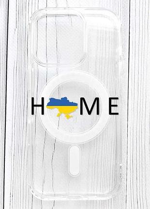 Магнитный чехол на iphone 16 pro с поддержкой magsafe дом украина (принт 72)