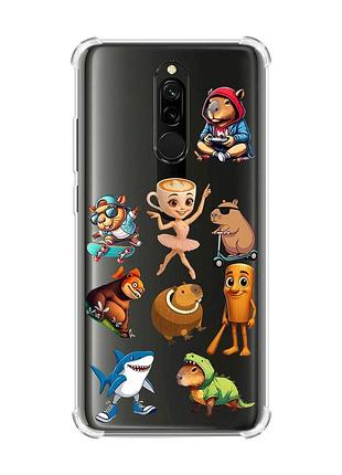 Чехол с утолщенными углами на xiaomi redmi 8 мемы (принт 415)