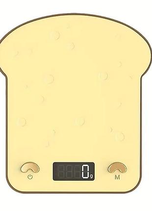 Кухонные весы металлические в форме хлеба 5кг/1г с lcd екраном sam-1445