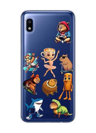 Прозрачный чехол на samsung galaxy a10 (2019) a105 мемы (принт 415)