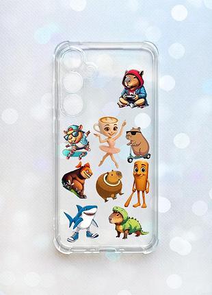 Чохол з потовщеними кутами на samsung galaxy a35 (a356) меми (принт 415)