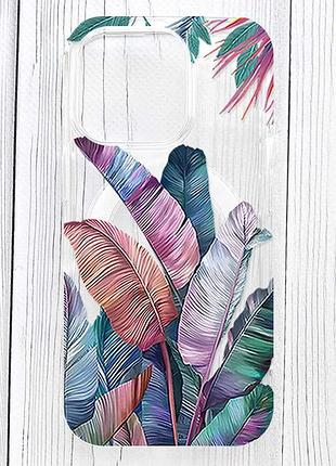 Магнітний чохол на iphone 16 pro із підтримкою magsafe тропіки (принт 372)