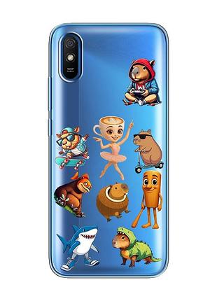 Прозорий чохол на xiaomi redmi 9a меми (принт 415)