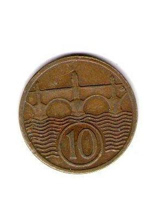 Чехосфера 10 геллеров, 1929 год медь-цинк, 1.96g, ø 18mm no2025