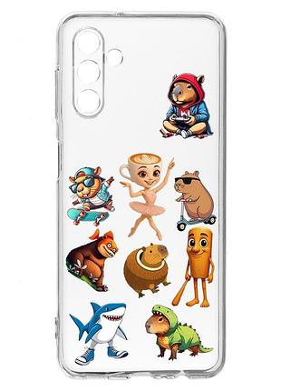 Прозрачный чехол на samsung a04s/a13 5g мемы (принт 415)