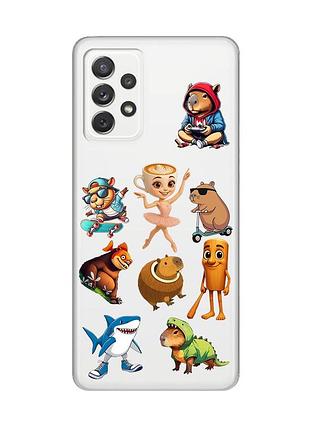 Прозрачный чехол на samsung galaxy a72 (a725) мемы (принт 415)