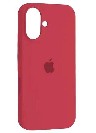 Чехол fiji silicone case для apple iphone 16 бампер накладка soft touch с микрофиброй red raspberry