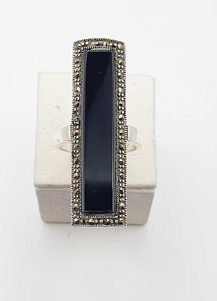 Кольцо серебряное с агатом 16,5 8,5 г