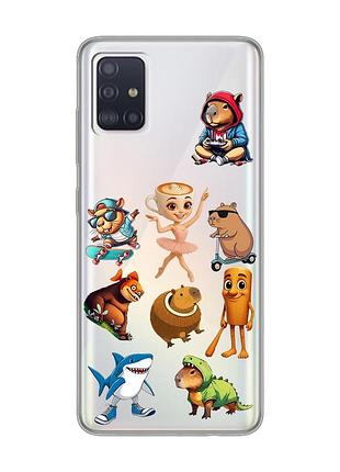 Прозрачный чехол на samsung galaxy a71/a715 мемы (принт 415)