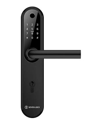 Умный дверной биометрический замок seven lock sl-7768bf (85мм) black