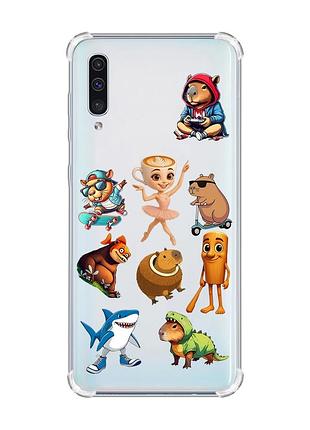 Чехол с утолщёнными углами на samsung galaxy a50 (2019) a505 мемы (принт 415)