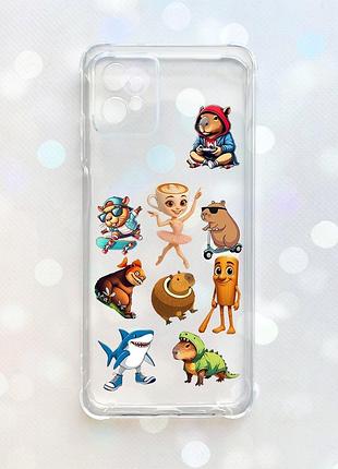 Чехол с утолщёнными углами на motorola moto g32 мемы (принт 415)