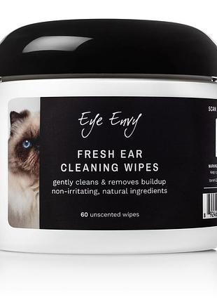 Вологі серветки eye envy для чищення вух для котів 60 шт