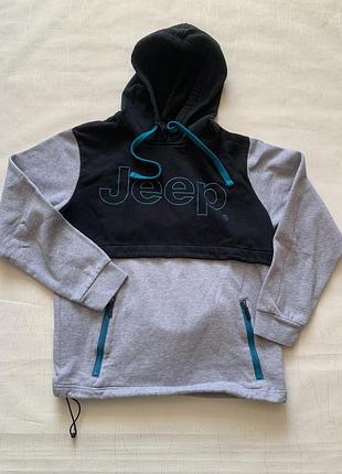 Чоловіче худі jeep hooded sweatshirt xtreme performance print у сірому та чорному