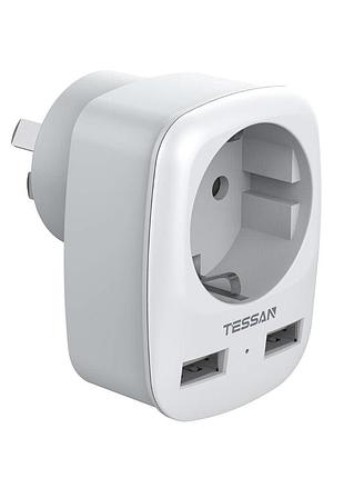 Адаптер tessan для розетки в австралии с 2 usb-портами типа a