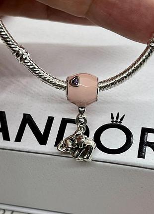 Срібний шарм (бусіна) намистина pandora "слон на шарі" пандора подарок для жінки