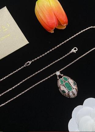 Колье bvlgari serpenti розовое золото люкс качество магия дизайна
