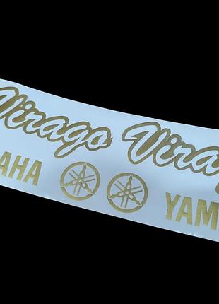 Золотий металік без фону наклейки на мотоцикл бак-пластик yamaha virago ямаха віраго