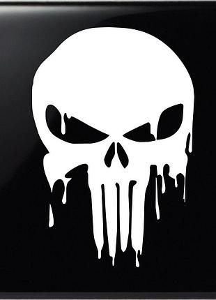 Наклейка на автомобиль каратель 3 (punisher) белый, 55х37см
