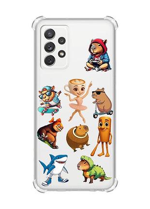 Чехол с утолщёнными углами на samsung galaxy a72 (a725) мемы (принт 415)