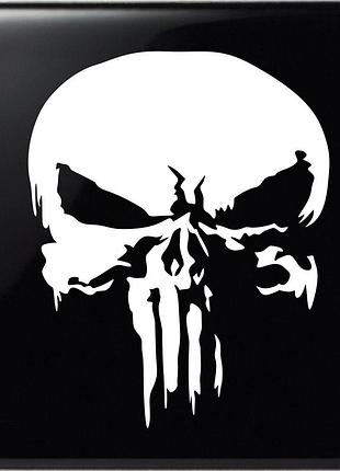 Наклейка на автомобиль каратель 2 (punisher) белый, 35х28см