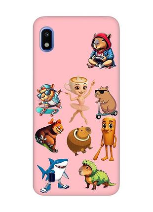 Матовий рожевий чохол на samsung galaxy a10 (2019) a105 меми (принт 415)