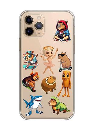 Прозрачный чехол на apple iphone 11 pro (5,8) мемы (принт 415)