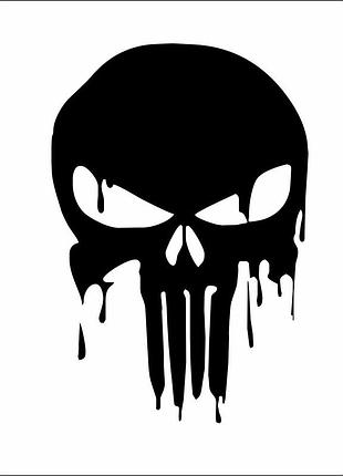 Наклейка на автомобиль каратель 3 (punisher) черный, 25х17см