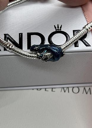 Серебряный шарм (бусина) pandora "лягушка" пандора подарок для женщин