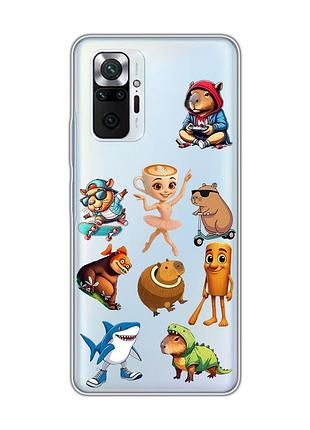 Прозорий чохол на xiaomi redmi note 10 pro/10 pro max меми (принт 415)