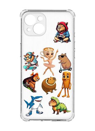 Чохол із потовщеними кутами на iphone 15 plus меми (принт 415)
