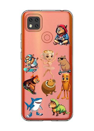 Прозрачный чехол для xiaomi redmi 9c/10a мемы (принт 415)