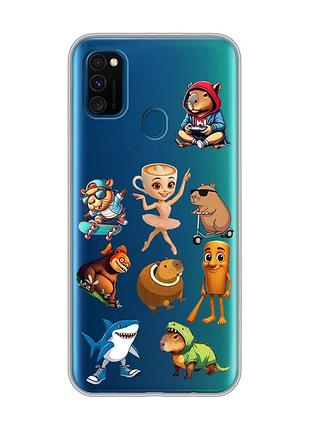Прозорий чохол на samsung galaxy m30s/m21 меми (принт 415)