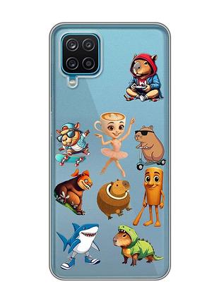 Прозрачный чехол на samsung galaxy a12 4g мемы (принт 415)