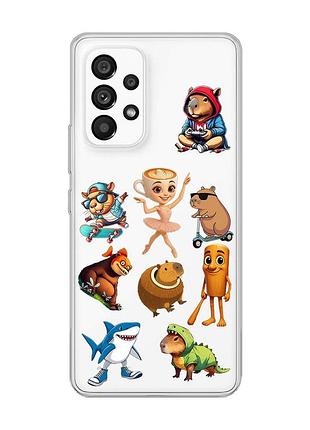 Прозорий чохол на samsung galaxy a53 меми (принт 415)