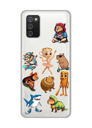 Прозорий чохол для samsung galaxy a02s меми (принт 415)