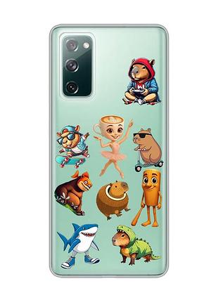 Прозорий чохол на samsung galaxy s20 fe меми (принт 415)