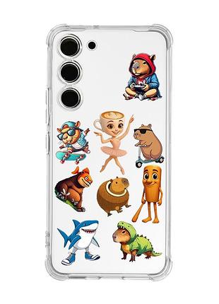 Чохол з потовщеними кутами на samsung galaxy s23 меми (принт 415)