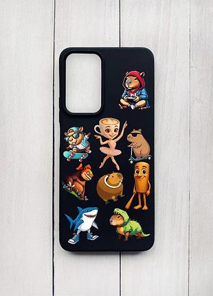 Матовый чехол на xiaomi redmi note 11 pro черный мемы (принт 415)