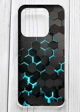 Чехол с утолщёнными углами на xiaomi redmi note 14 5g соты 3d (принт 357)